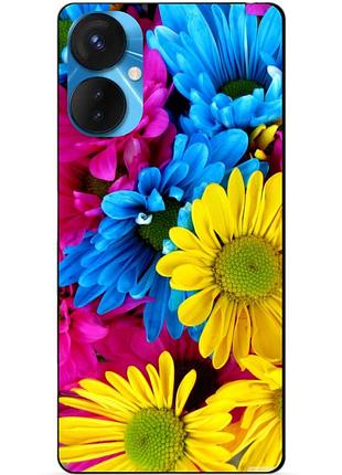 Силіконовий бампер чохол для tecno spark 9 pro з малюнком хризантеми