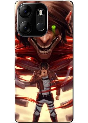 Силиконовый бампер чехол для tecno spark go 2023 с рисунком attack on titan