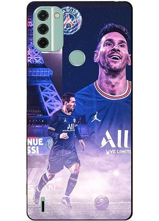 Силиконовый чехол бампер для nokia c31 с рисунком messi psg месси