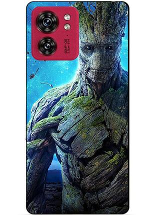 Силиконовый чехол бампер для motorola edge 40 с рисунком грут groot стражи галактики