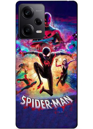Силиконовый чехол бампер для xiaomi redmi note 12 pro 5g spider man человек паук майлз моралес
