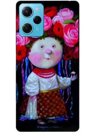 Силиконовый чехол бампер для xiaomi redmi note 12 pro speed edition с рисунком украиночка гапчинская