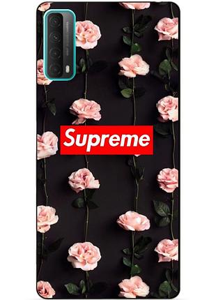 Силіконовий бампер чохол для huawei p smart 2021 з малюнком supreme