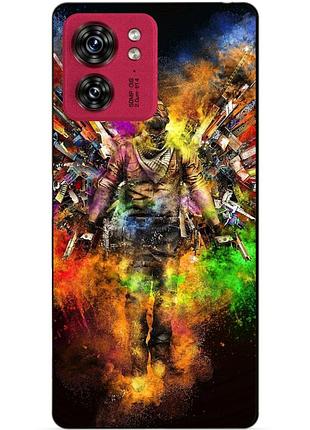 Силиконовый чехол бампер для motorola edge 40 с рисунком воин контр-страйк counter-strike
