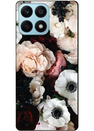 Силіконовий чохол бампер для huawei honor x8a з малюнком маки квіти
