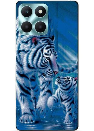 Чехол силиконовый бампер для huawei honor x6a с рисунком тигры