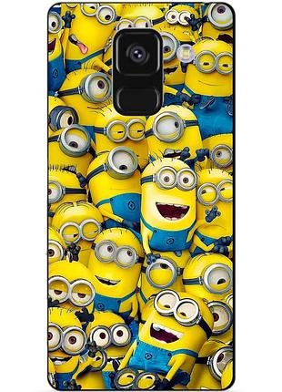 Силіконовий чохол бампер для samsung a8 plus з малюнком міньйони minion
