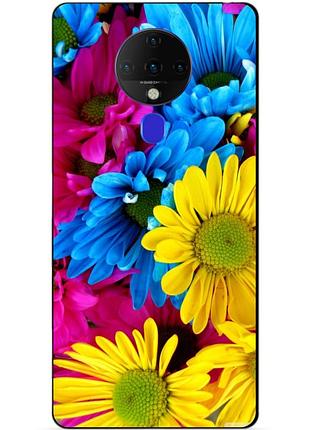 Силіконовий бампер чохол для tecno spark 6 з малюнком хризантеми