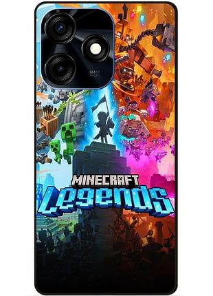 Силиконовый чехол бампер для tecno spark 10c игра майнкрафт minecraft