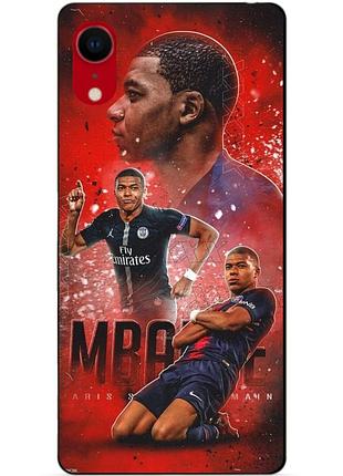 Силиконовый бампер чехол для iphone xr с рисунком мбаппе psg mbappe