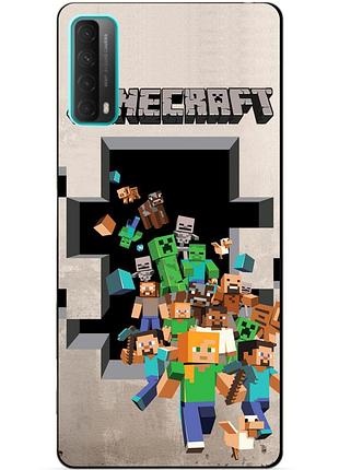 Силіконовий бампер чохол для huawei p smart 2021 з грою minecraft
