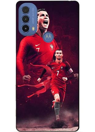 Силиконовый чехол бампер для motorola moto e20 с рисунком ronaldo португали роналдо