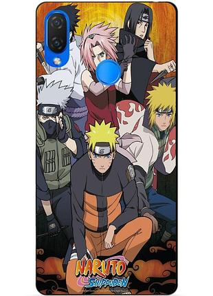 Силиконовый чехол бампер для huawei p smart plus с рисунком naruto