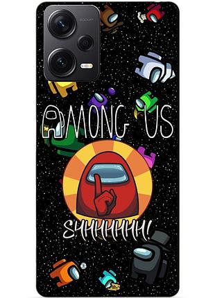 Силіконовий бампер чохол для xiaomi redmi note 12 pro plus з малюнком among us амонг ас