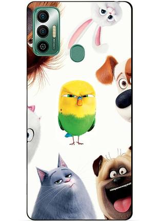 Силіконовий бампер чохол для tecno spark 7 з малюнком таємна життя домашніх тварин