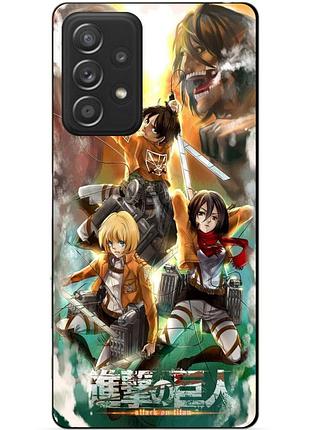 Чехол силиконовый бампер для samsung a32 с рисунком атака на титанов attack on titan