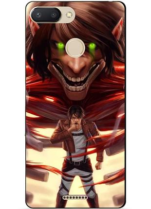 Силиконовый бампер чехол для xiaomi redmi 6 с аниме attack on titan