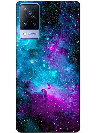 Силиконовый бампер чехол для vivo v21 с рисунком галактика