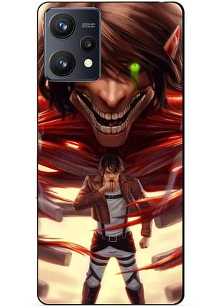 Силиконовый чехол бампер для realme 9 / 9 pro plus с рисунком attack on titan