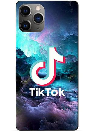 Силіконовий чохол бампер для iphone 11 pro з малюнком tik tok тік ток