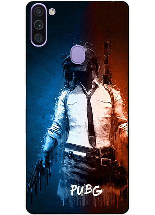 Силиконовый бампер чехол для samsung m11 с рисунком pubg