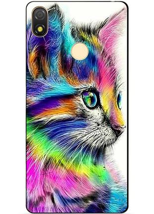 Силіконовий бампер чохол для tecno pop 3 з малюнком акварельний котик