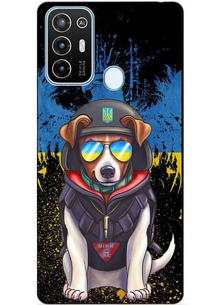 Силиконовый бампер чехол для zte blade a52 с рисунком пес патрон