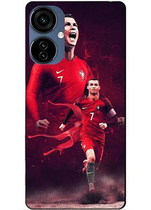 Силіконовий чохол бампер для tecno camon 19 neo з малюнком ronaldo португалі роналдо