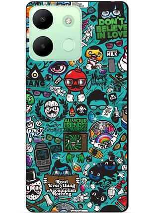 Силіконовий чохол бампер для infinix smart 7 hd з малюнком стикери