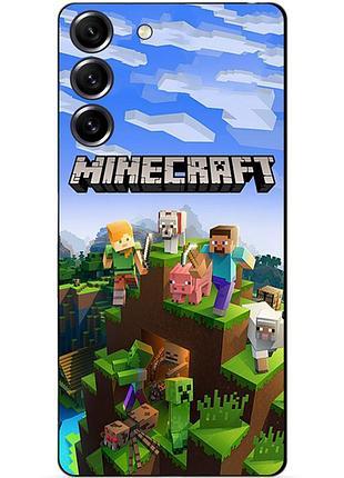 Силіконовий чохол бампер для samsung s23 plus з малюнком minecraft майнкрафт