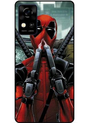 Чехол силиконовый бампер для zte blade a31 с рисунком дэдпул deadpool
