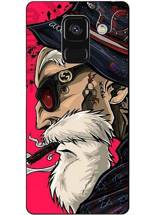 Чехол силиконовый бампер для samsung a8 plus с рисунком дед хипстер