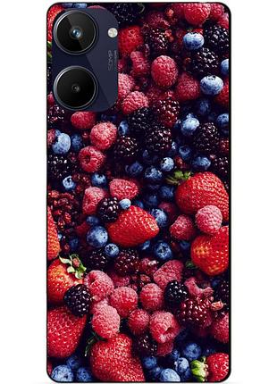 Силиконовый чехол бампер для realme 10 с рисунком ягоды
