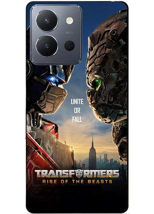 Силиконовый чехол бампер для vivo y36 с рисунком звероботы трансформеры transformers