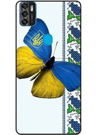 Чехол силиконовый бампер для zte blade a7s с рисунком бабочка украина мотылек