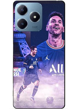 Чехол силиконовый бампер для realme c63 с рисунком messi psg месси