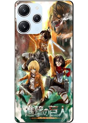 Силіконовий бампер чохол для xiaomi redmi 12 малюнок атака на титанів