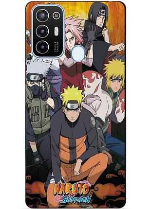 Силиконовый бампер чехол для zte blade a52 с рисунком naruto аниме