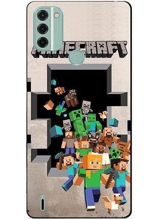Силиконовый чехол бампер для nokia c31 с картинкой minecraft майнкрафт