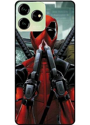 Чехол силиконовый бампер для zte blade v50 design с рисунком дэдпул deadpool