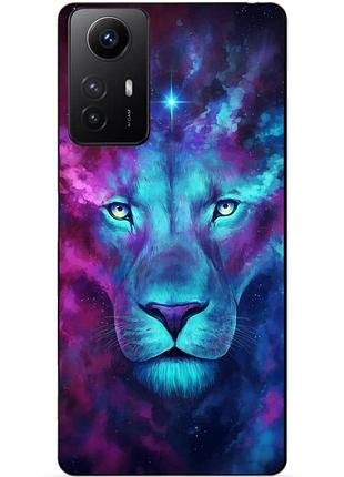 Силиконовый бампер чехол для xiaomi redmi note 12s с рисунком лев космос