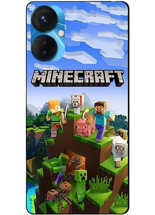 Силиконовый бампер чехол для tecno spark 9 pro с рисунком minecraft майнкрафт