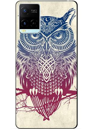Силиконовый бампер чехол для vivo y21 / y33s с рисунком сова