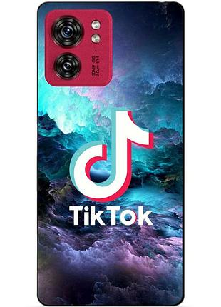 Силиконовый чехол бампер для motorola edge 40 с рисунком tik tok тик ток