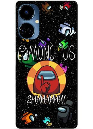 Силіконовий бампер чохол для tecno camon 19/19 pro з малюнком among us амонг ас