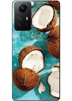 Силиконовый бампер чехол для xiaomi redmi note 12s с рисунком кокосы