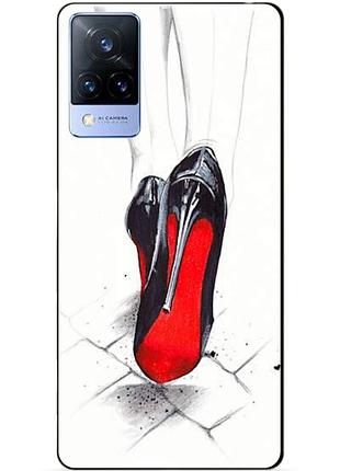 Силиконовый бампер чехол для vivo v21 с рисунком туфли