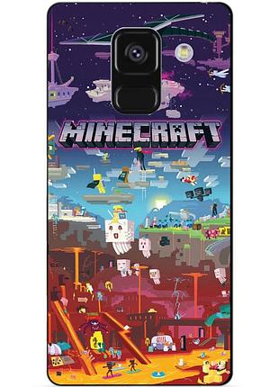 Силіконовий чохол бампер для samsung a8 plus гра minecraft майнкрафт
