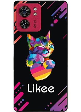 Силіконовий чохол бампер для motorola edge 40 з малюнком likee лайки
