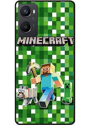 Силіконовий чохол бампер для oppo a96 стів minecraft кріпер майнкрафт